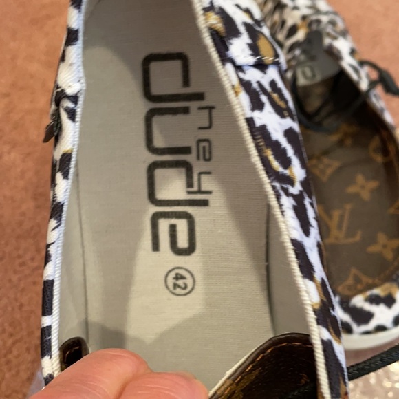 Hey Dude Shoes | Lv Logo Slip On With Cheetah Print Brown Gold Sz42